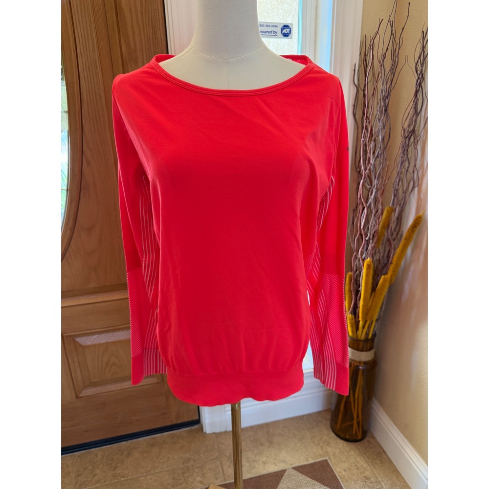 Nike Dri-FIT Women Long Sleeve Training Top Neon Pink Perforated Size M